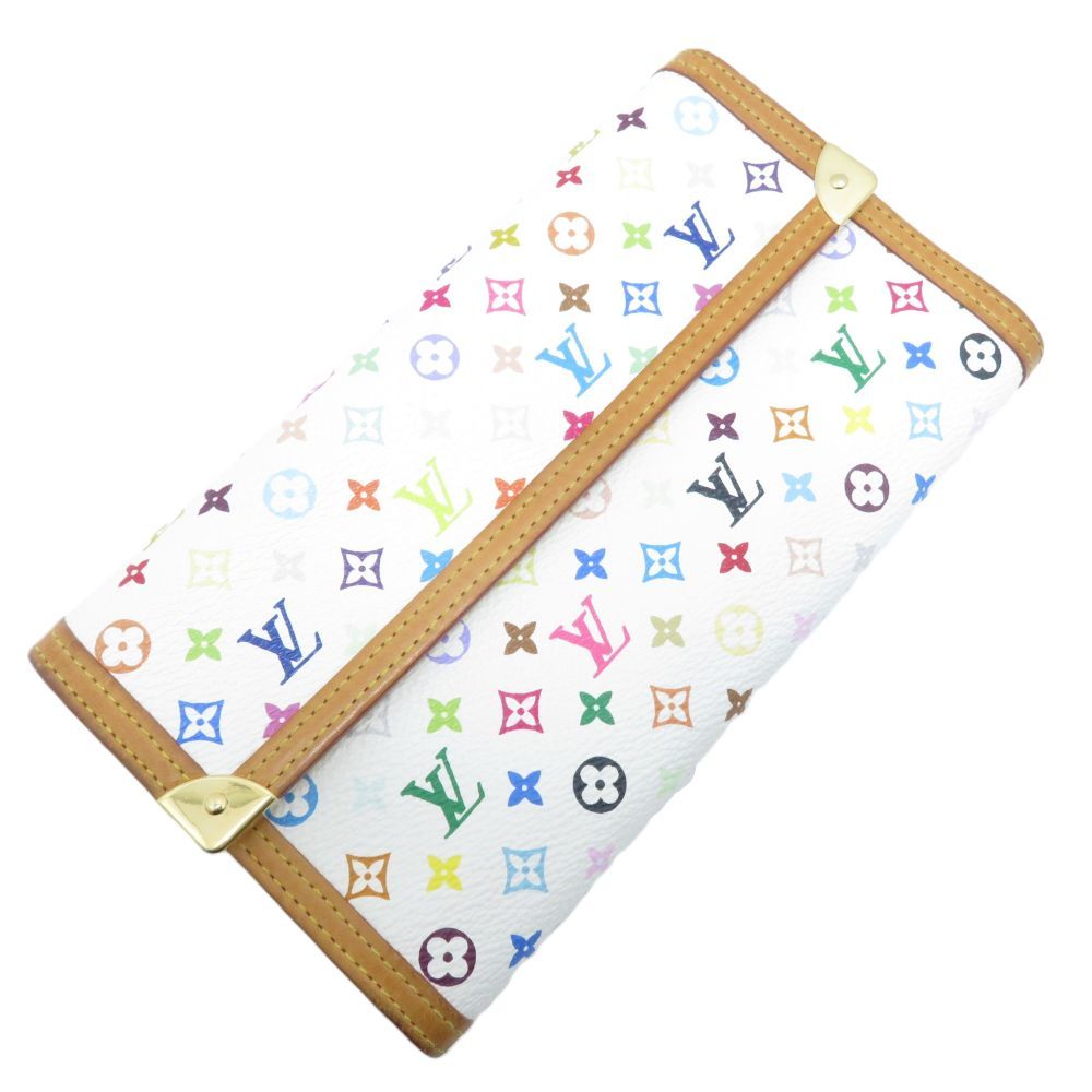 Louis Vuitton Porte Tresor International Multicolor Blanc Trifold Wallet — view 6