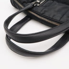 Chanel Choco Bar Mini Boston Bag Nylon Lambskin Black Silver — view 4