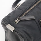 Chanel Choco Bar Mini Boston Bag Nylon Lambskin Black Silver — view 5