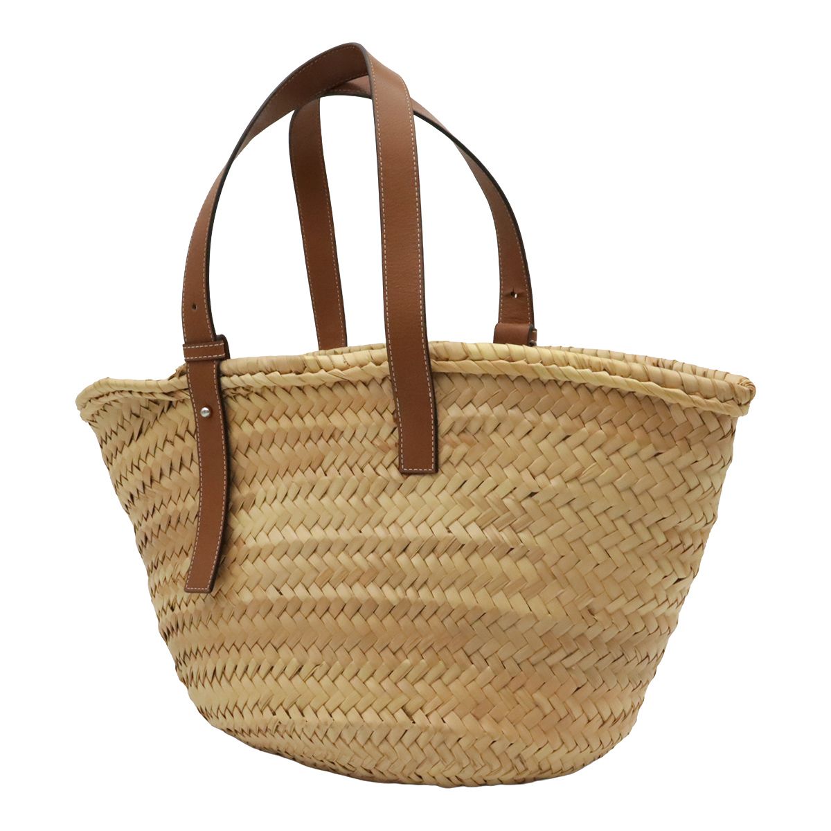 Loewe Basket Bag Large Handbag Palm Leaf Leather Natural Tan Brown — view 2