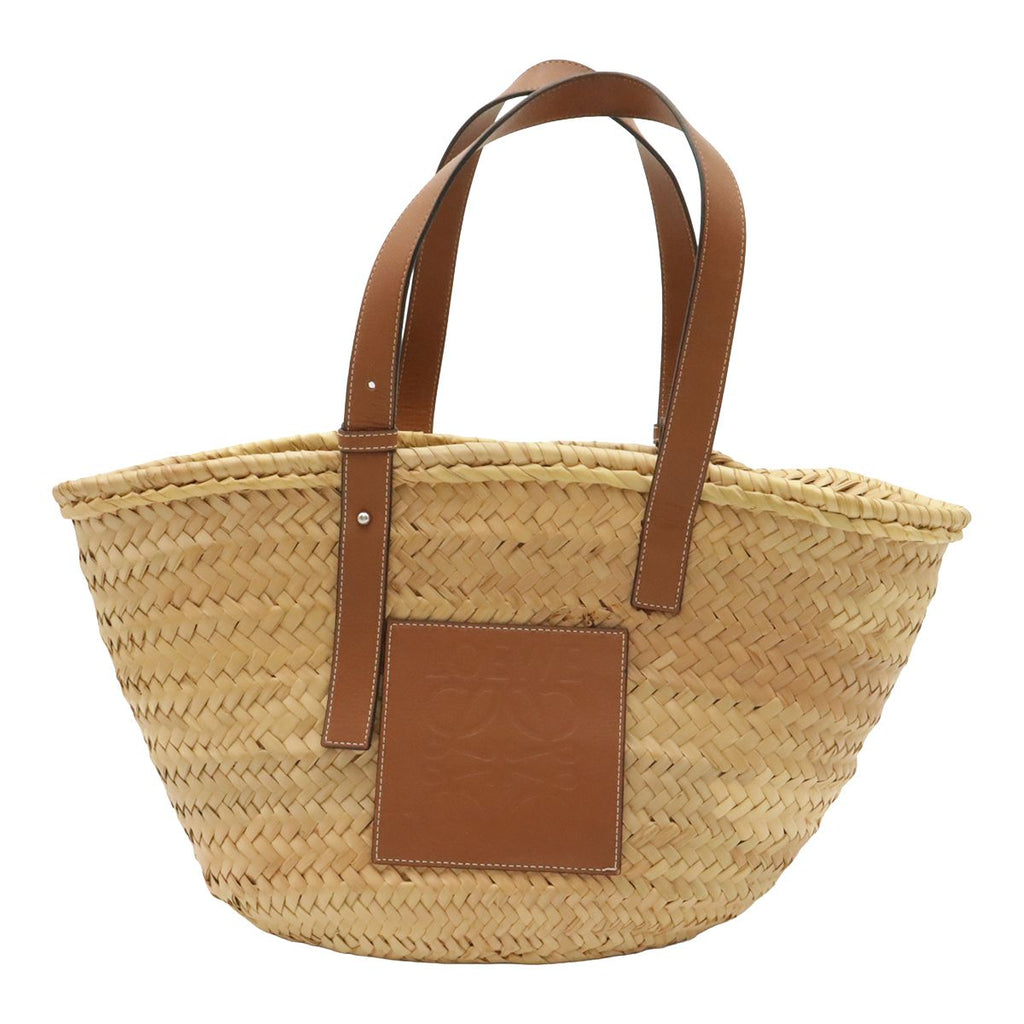 Loewe Basket Bag Large Handbag Palm Leaf Leather Natural Tan Brown