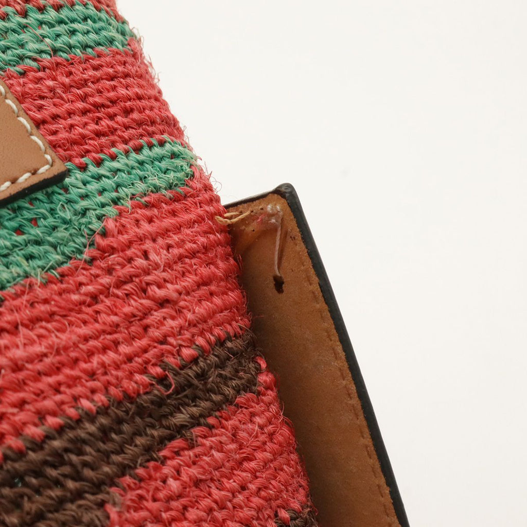 Loewe Sigra Basket Tote Bag Leather Pink Green Tan Brown — view 4