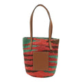 Loewe Sigra Basket Tote Bag Leather Pink Green Tan Brown