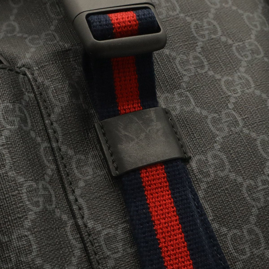 Gucci Soft GG Supreme Sherry Line Backpack Leather Black Gray — view 7