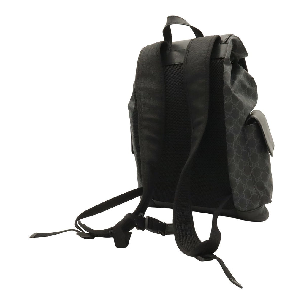 Gucci Soft GG Supreme Sherry Line Backpack Leather Black Gray — view 2