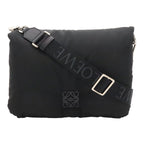Loewe Anagram Puffer Goya Shoulder Bag Nylon Black Orange Silver