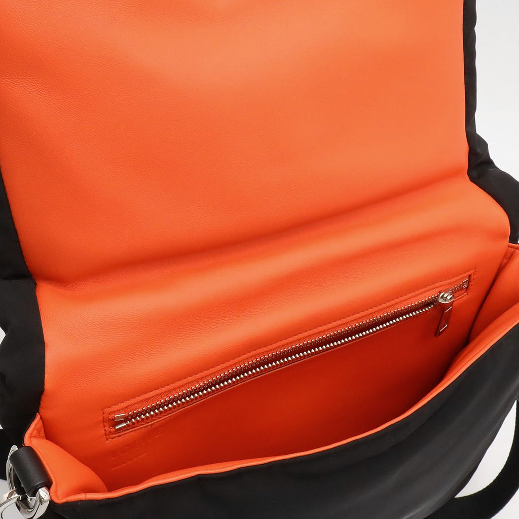 Loewe Anagram Puffer Goya Shoulder Bag Nylon Black Orange Silver — view 6