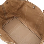 Hermes Garden Party PM Tote Bag Canvas Leather Light Brown Etoupe Silver — view 7