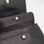 Celine Macadam Triomphe Logo Chain Shoulder Bag Pochette Vintage Leather Black — view 6