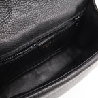 Celine Macadam Triomphe Logo Chain Shoulder Bag Pochette Vintage Leather Black — view 8
