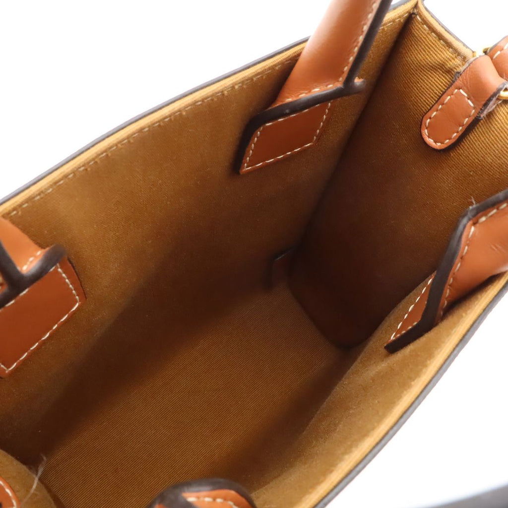 Celine Triomphe Mini Vertical Cabas Mini Bag 2-Way Crossbody Leather Tan — view 6