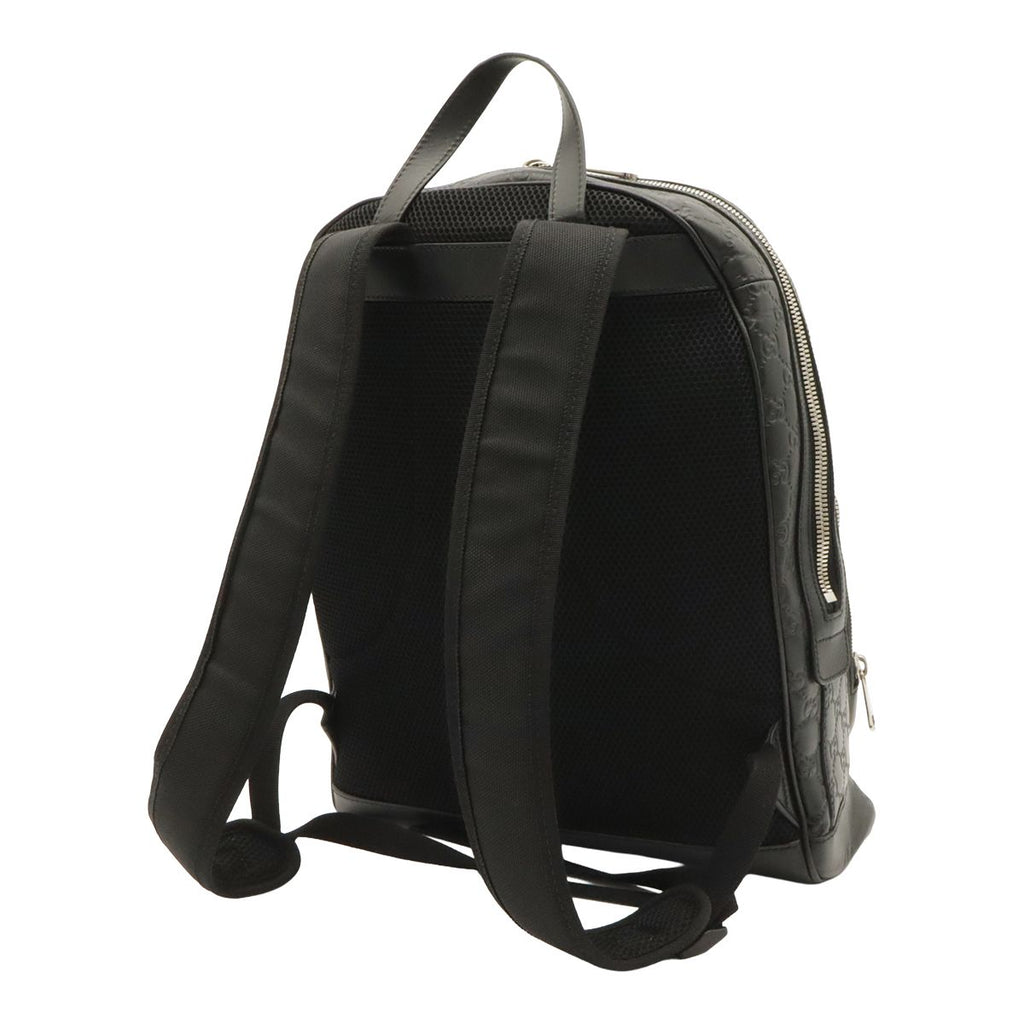 Gucci Guccissima Backpack Leather Black Silver — view 2