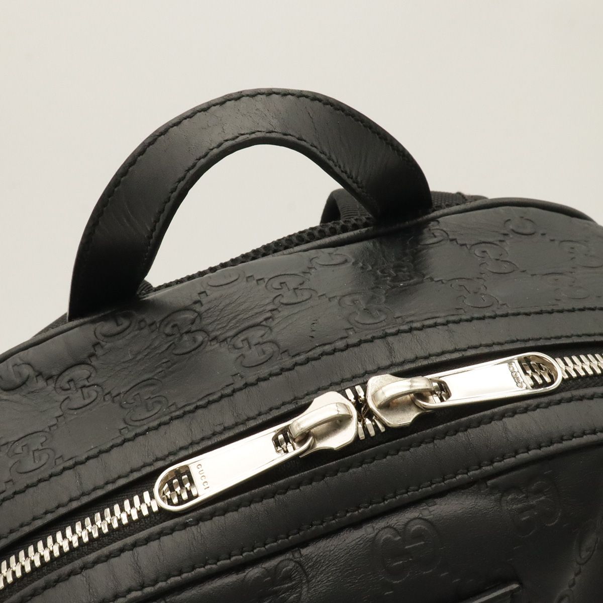 Gucci Guccissima Backpack Leather Black Silver — view 5