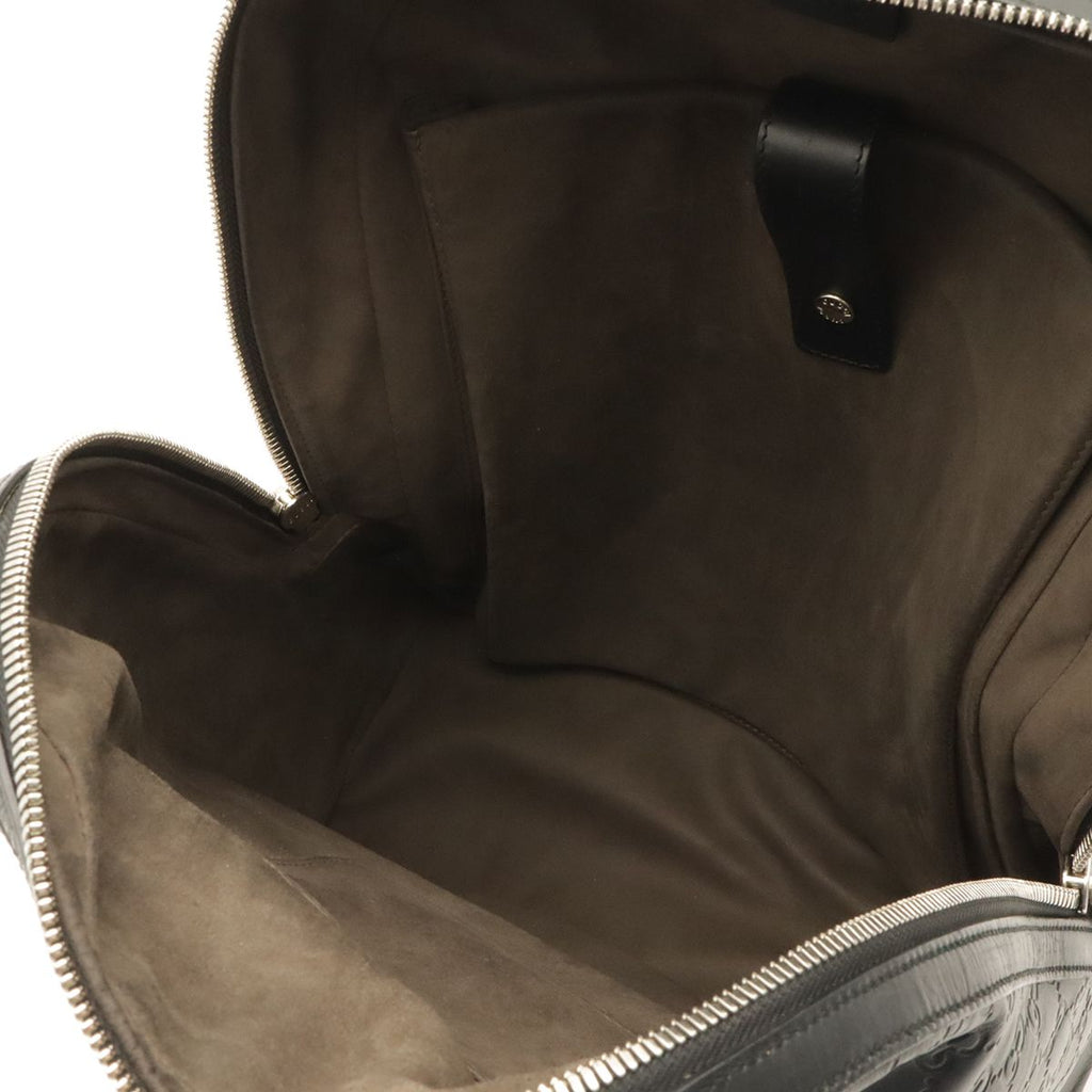 Gucci Guccissima Backpack Leather Black Silver — view 6