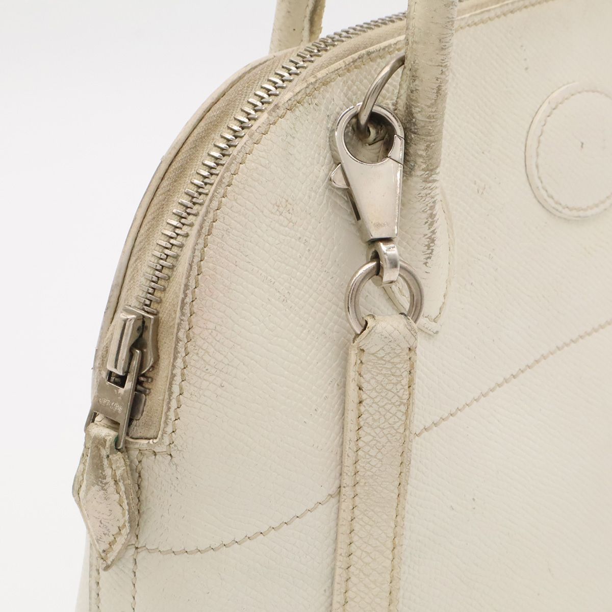 Hermes Bolide 27 Mini Bag 2-Way Pochette Epsom White Silver — view 5