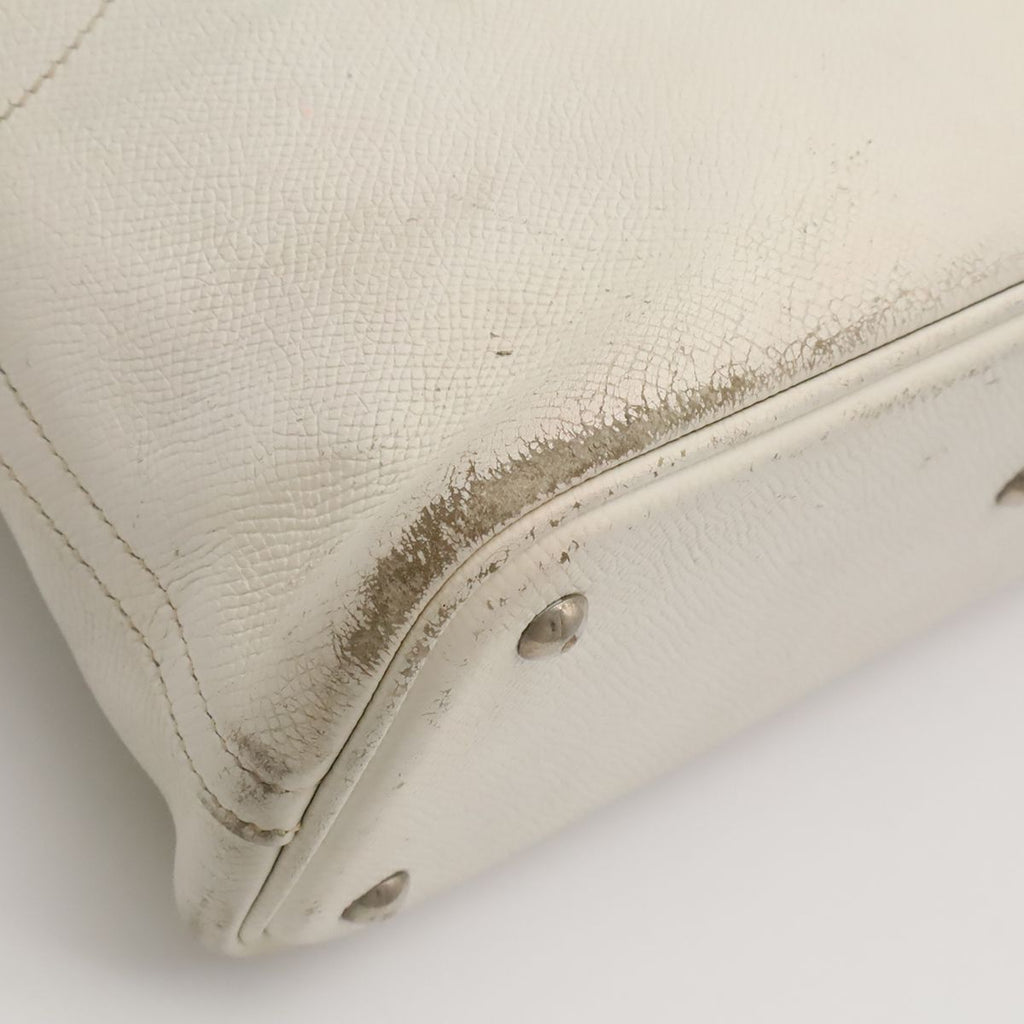 Hermes Bolide 27 Mini Bag 2-Way Pochette Epsom White Silver — view 3