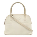Hermes Bolide 27 Mini Bag 2-Way Pochette Epsom White Silver