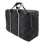 Chanel Vintage Travel Line Boston Bag Purse 2-Way Nylon Black Red — view 2