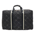 Chanel Vintage Travel Line Boston Bag Purse 2-Way Nylon Black Red