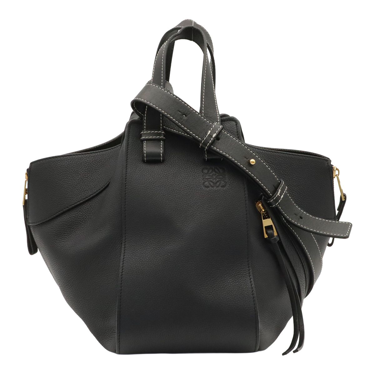 Loewe Hammock Small 2-Way Shoulder Bag Crossbody Leather Sand Beige Gold