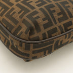 Fendi Zucca Pattern Shoulder Bag Crossbody Nylon Canvas Khaki Brown Dark Gold — view 3