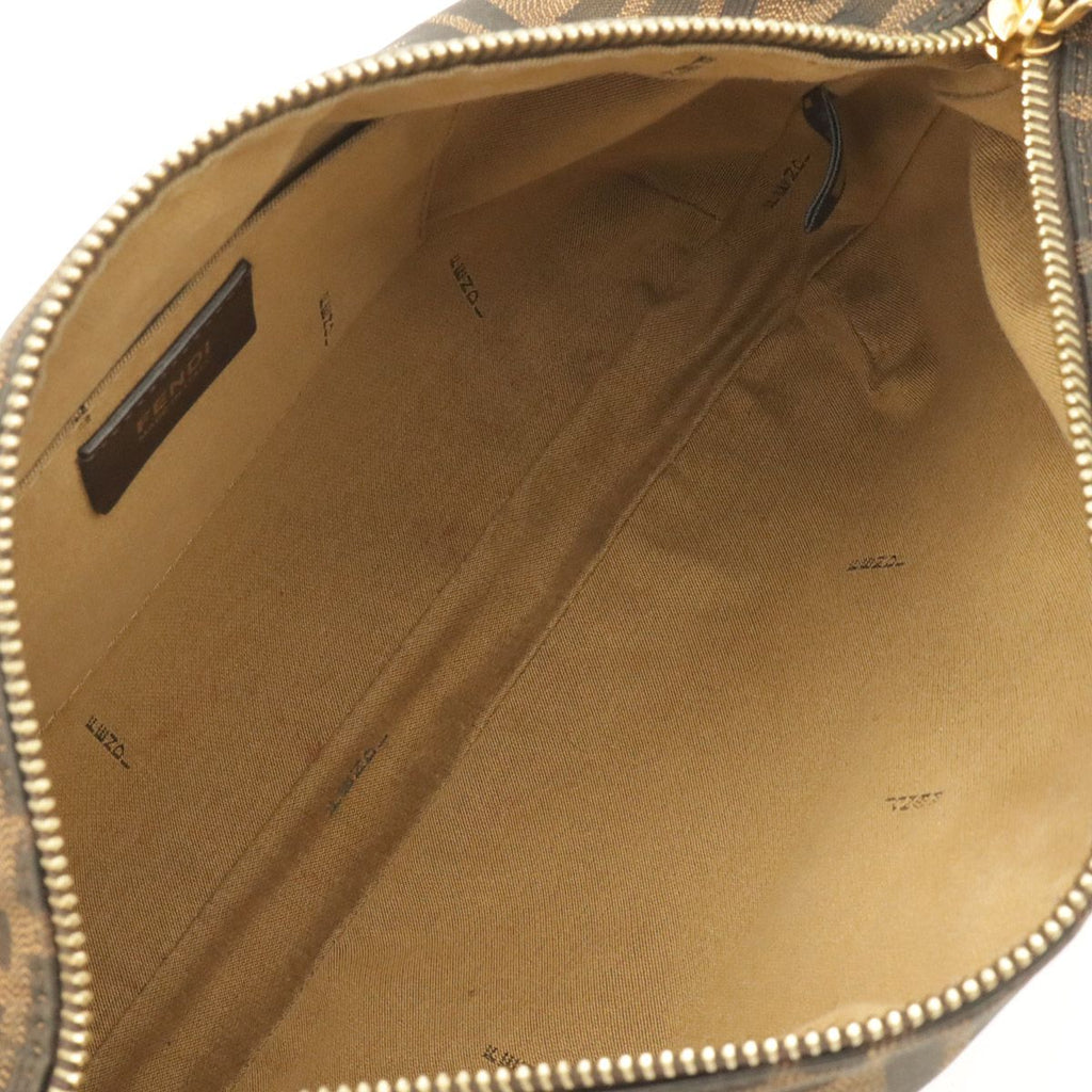Fendi Zucca Pattern Shoulder Bag Crossbody Nylon Canvas Khaki Brown Dark Gold — view 7