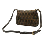 Fendi Zucca Pattern Shoulder Bag Crossbody Nylon Canvas Khaki Brown Dark Gold — view 2