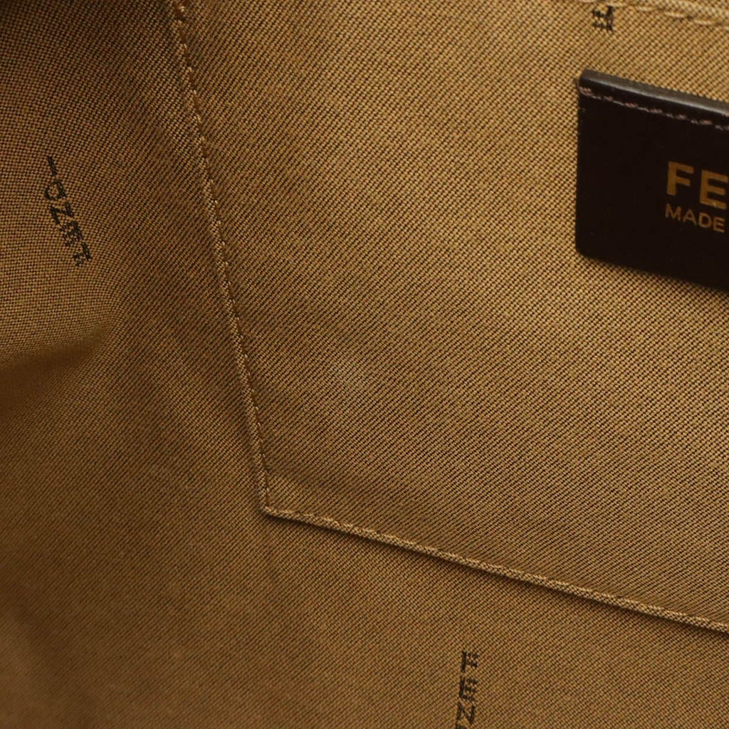 Fendi Zucca Pattern Shoulder Bag Crossbody Nylon Canvas Khaki Brown Dark Gold — view 8