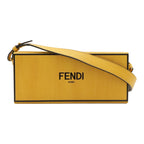 Fendi Logo Box Shoulder Bag Crossbody Leather Yellow Black Gold