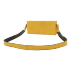 Fendi Logo Box Shoulder Bag Crossbody Leather Yellow Black Gold — view 2
