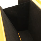 Fendi Logo Box Shoulder Bag Crossbody Leather Yellow Black Gold — view 8