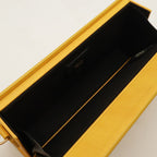 Fendi Logo Box Shoulder Bag Crossbody Leather Yellow Black Gold — view 7