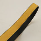 Fendi Logo Box Shoulder Bag Crossbody Leather Yellow Black Gold — view 6