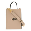 Fendi Shopping Small 2-Way Shoulder Bag Crossbody Leather Pink Black Gold