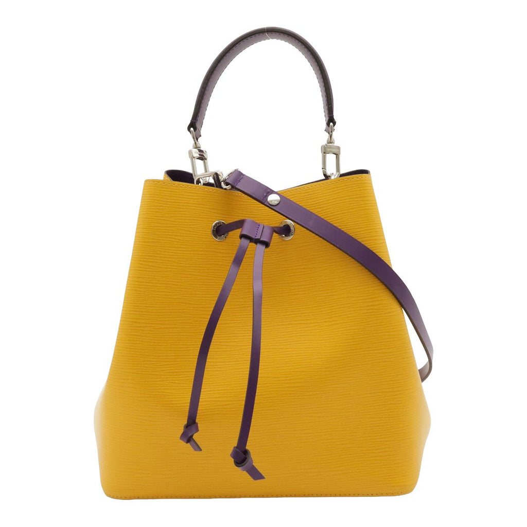 Louis Vuitton Epi Neo Noe Shoulder Bag 2-Way Drawstring Citron Yellow Silver