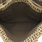 Fendi Zucchino Zucca Pattern Tote Bag Canvas Leather Khaki Brown Gold — view 8