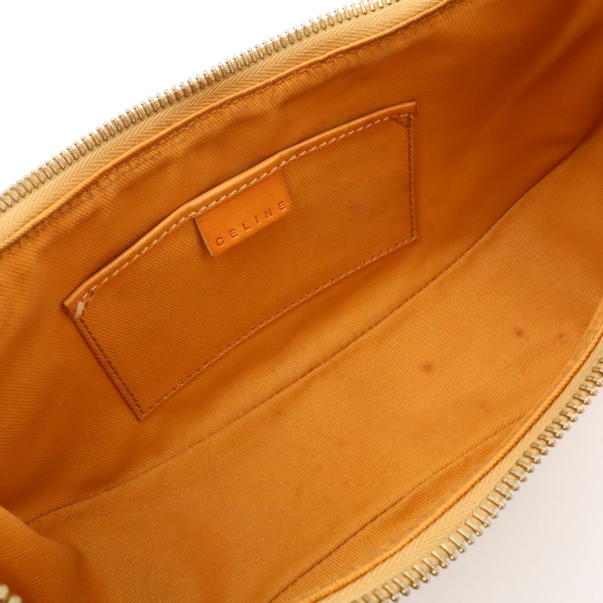 Celine Macadam Mini Bag Half Moon Hobo Leather Beige Brown Gold — view 7