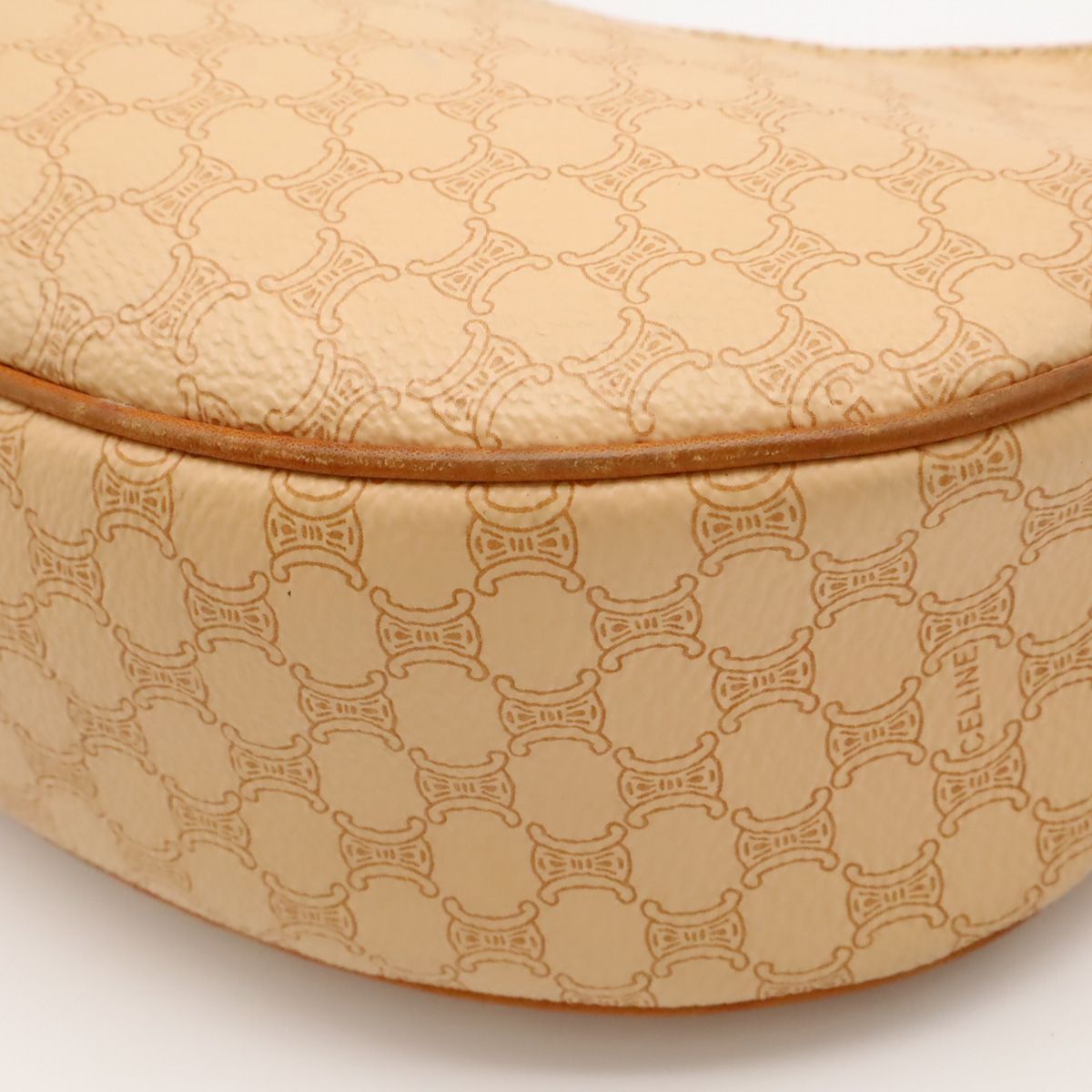 Celine Macadam Mini Bag Half Moon Hobo Leather Beige Brown Gold — view 3