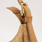 Celine Macadam Mini Bag Half Moon Hobo Leather Beige Brown Gold — view 8