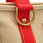 Louis Vuitton Antigua Cabas MM Tote Shoulder Bag Beige Red — view 8