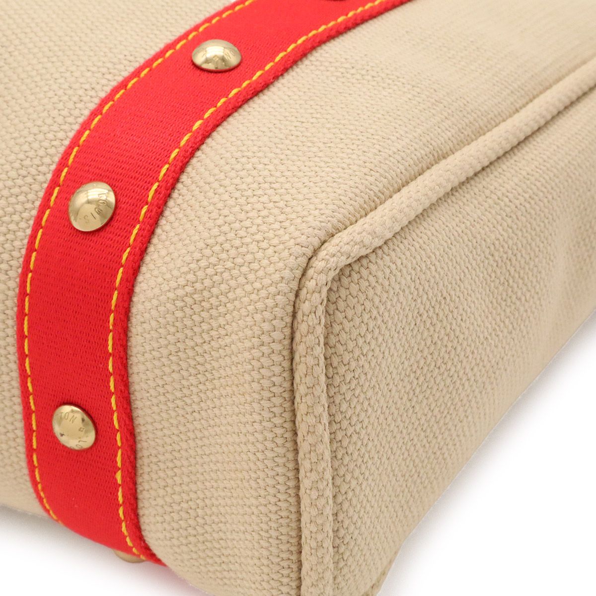 Louis Vuitton Antigua Cabas MM Tote Shoulder Bag Beige Red — view 3