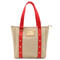 Louis Vuitton Antigua Cabas MM Tote Shoulder Bag Beige Red
