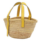 Loewe Basket Bag Small Handbag Palm Leaf Leather Natural Yellow — view 2