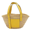 Loewe Basket Bag Small Handbag Palm Leaf Leather Natural Yellow