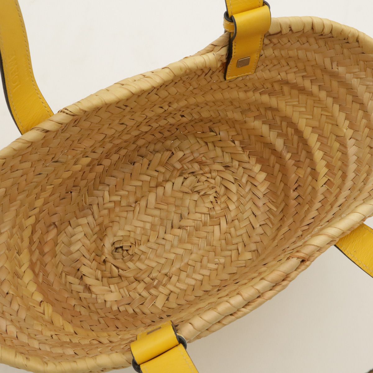 Loewe Basket Bag Small Handbag Palm Leaf Leather Natural Yellow — view 6