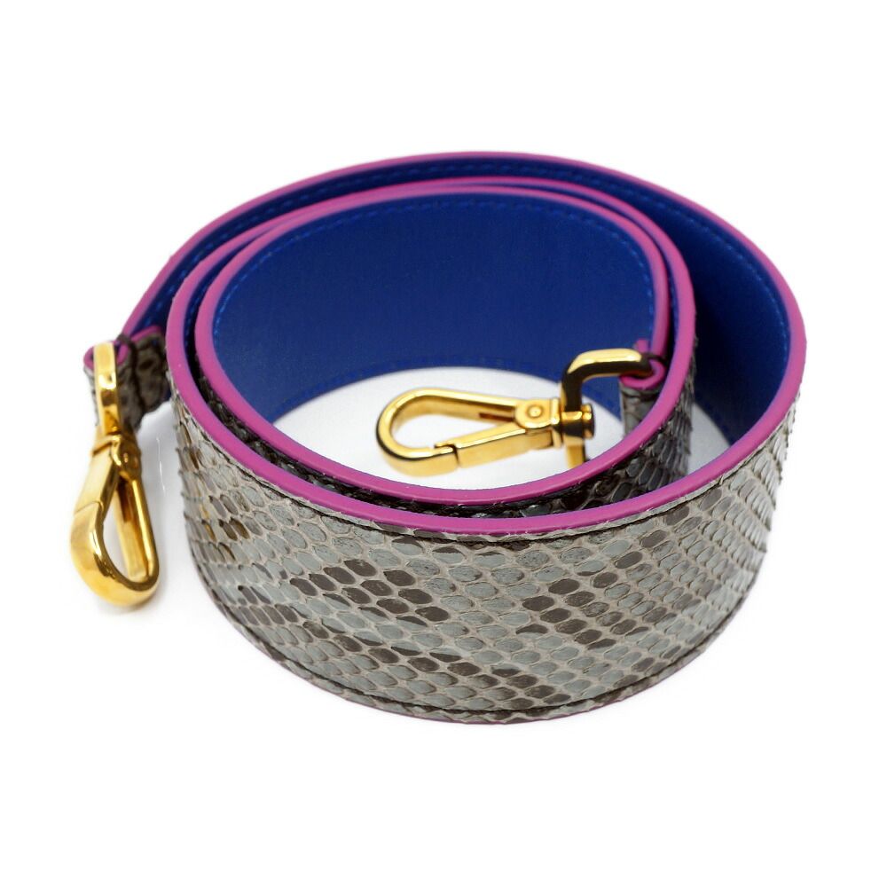 Fendi Strap You Long Shoulder Python Blue Gold Belt Bag