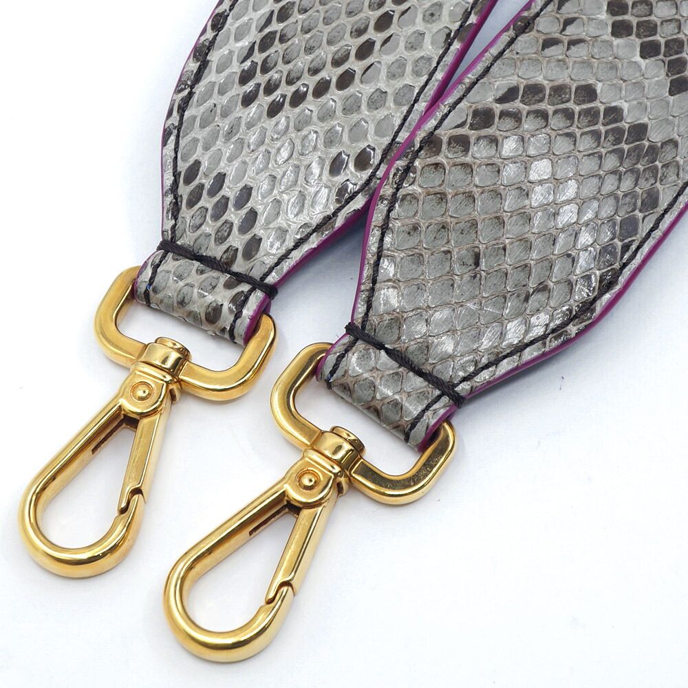 Fendi Strap You Long Shoulder Python Blue Gold Belt Bag — view 2