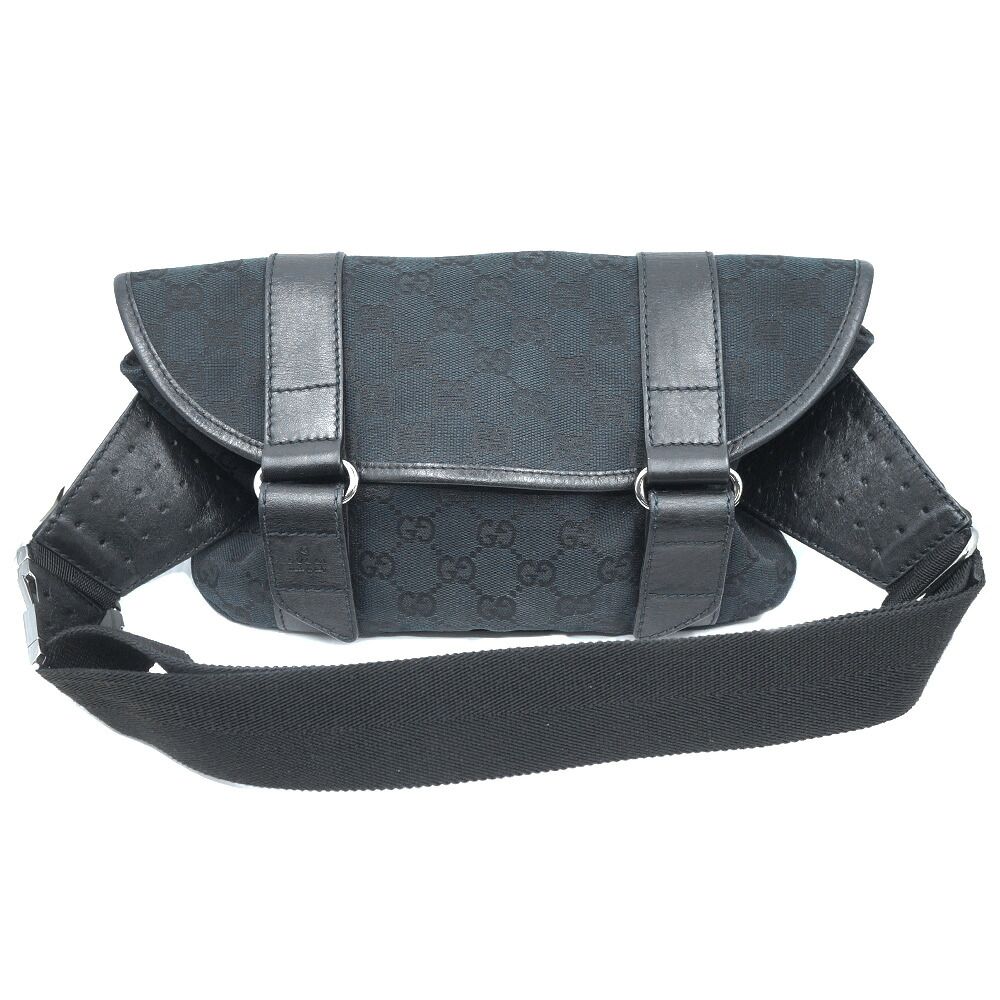 Gucci Belt Bag GG Canvas Black Silver