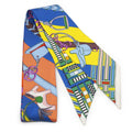 Hermes Brides Et Gray Bridle and Charm Multicolor Twilly Silk 100% Scarf