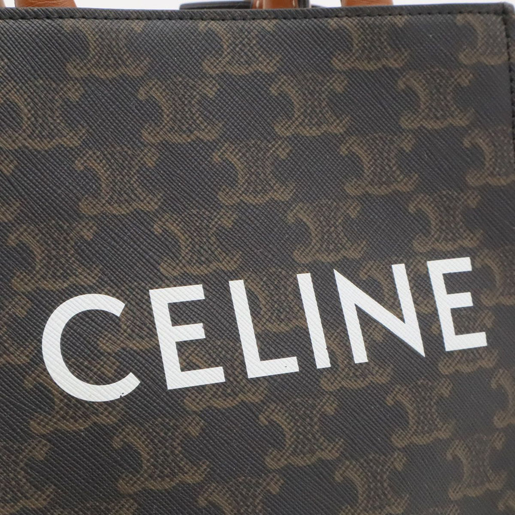 Celine Triomphe Mini Vertical Cabas Mini Bag 2-Way Crossbody Leather Tan — view 8